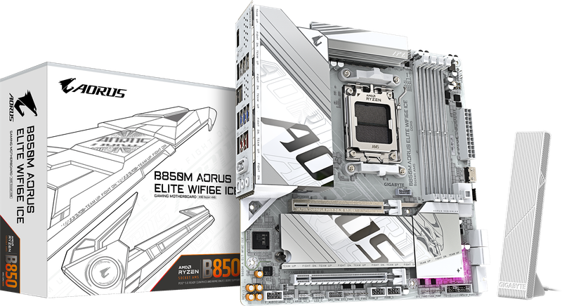 GIGABYTE B850M AORUS ELITE WIFI6E ICE Motherboard